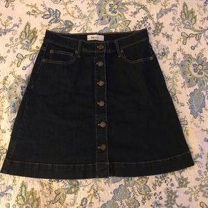 EUC button front denim skirt